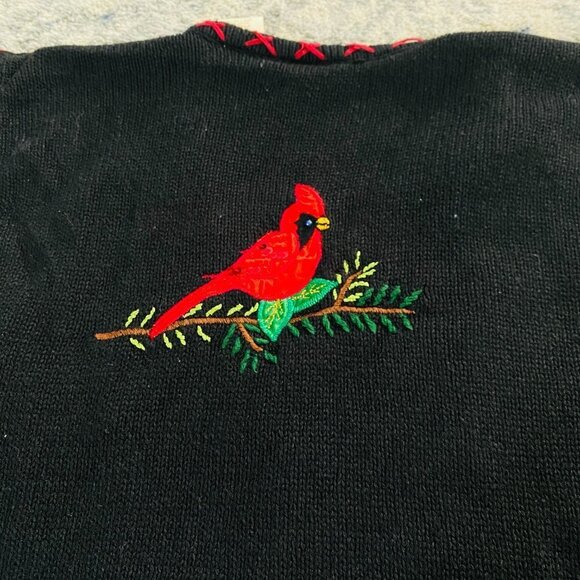 Vintage Bobbie Brooks Christmas Cardinal Button Down Sweater Vest - Picture 3 of 9
